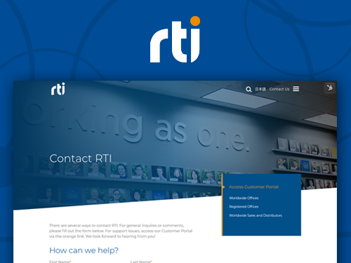 RTI Contact Us Page